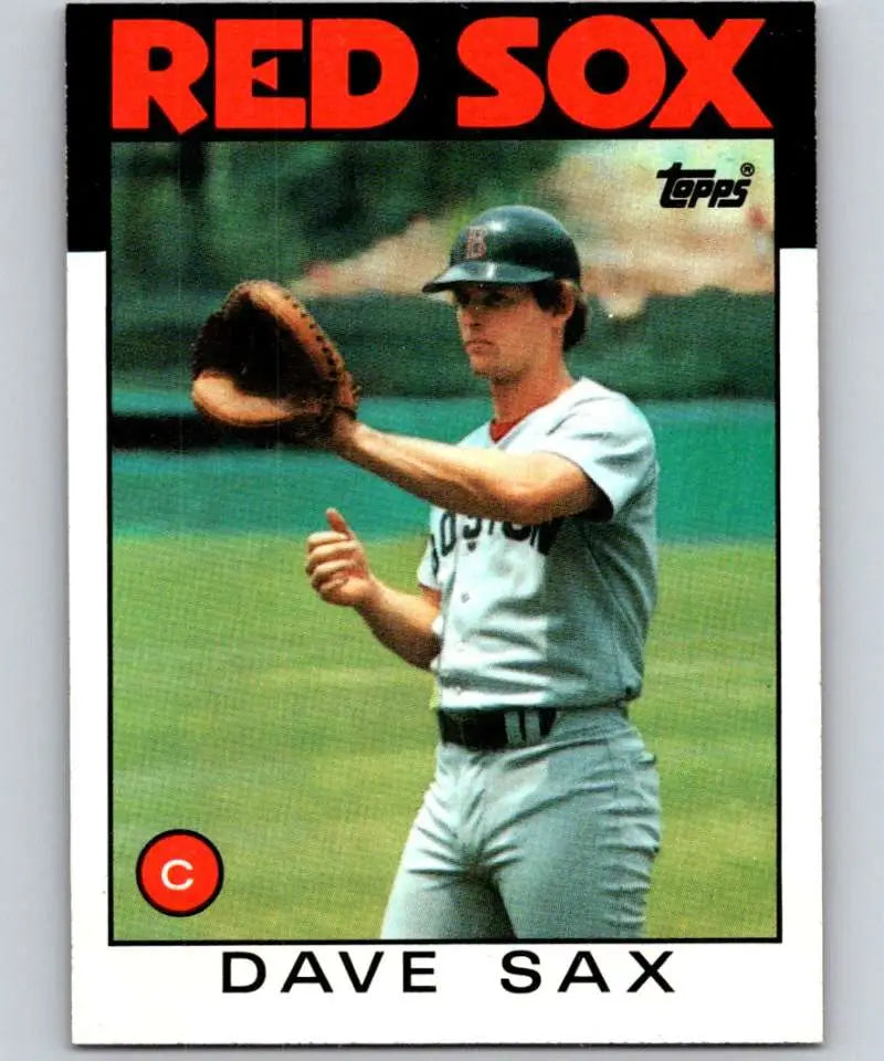 1986 Topps #307 Dave Sax EX Excellent Boston Red Sox Baseball Card - Baseball Card Single