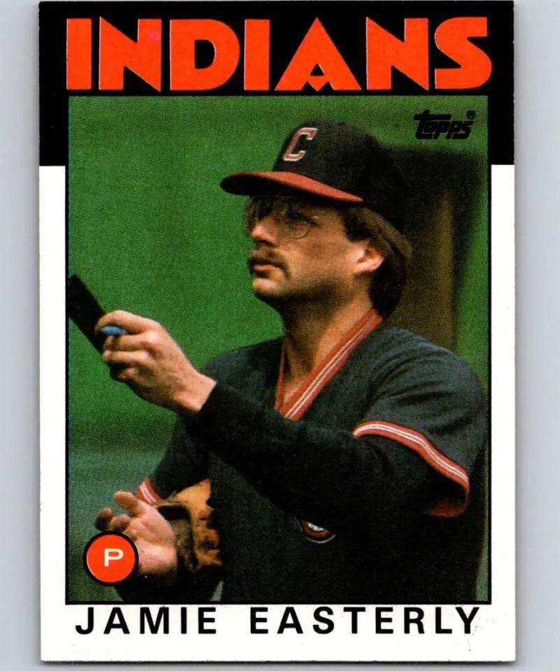 1986 Topps #31 Jamie Easterly EX Excellent Cleveland Indians Baseball Card - Baseball Card Single