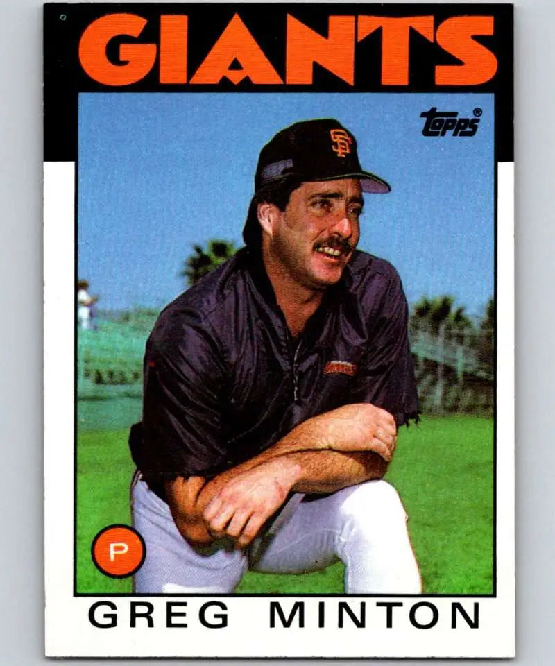 1986 Topps #310 Greg Minton EX Excellent San Francisco Giants Baseball Card - Baseball Card Single