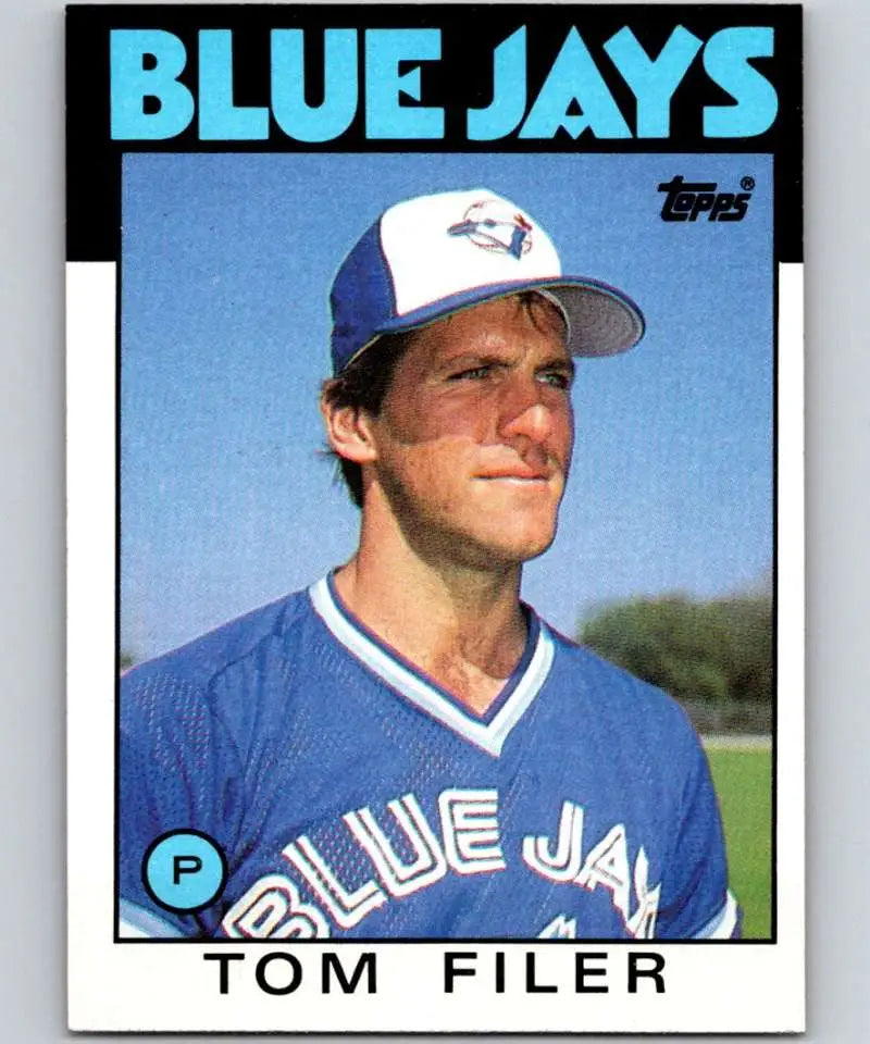 1986 Topps #312 Tom Filer EX Excellent Toronto Blue Jays Baseball Card - Baseball Card Single