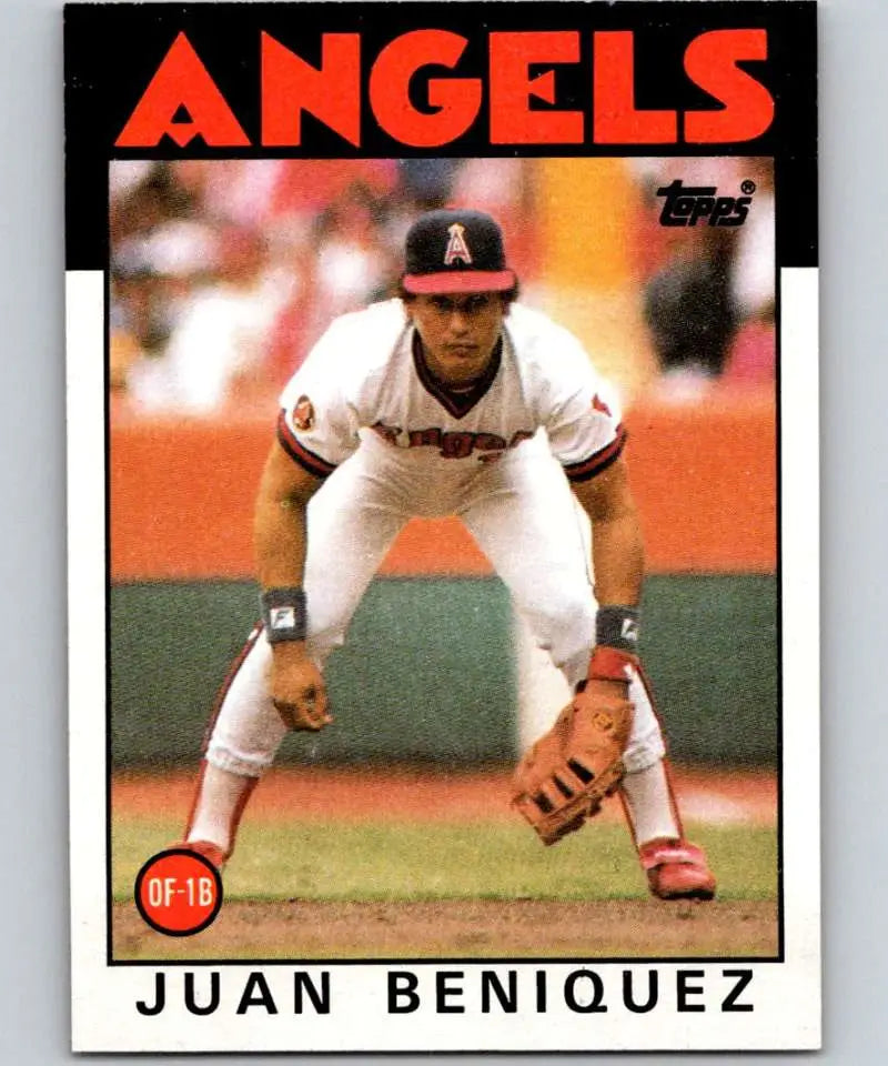 1986 Topps #325 Juan Beniquez EX Excellent California Angels Baseball Card - Baseball Card Single