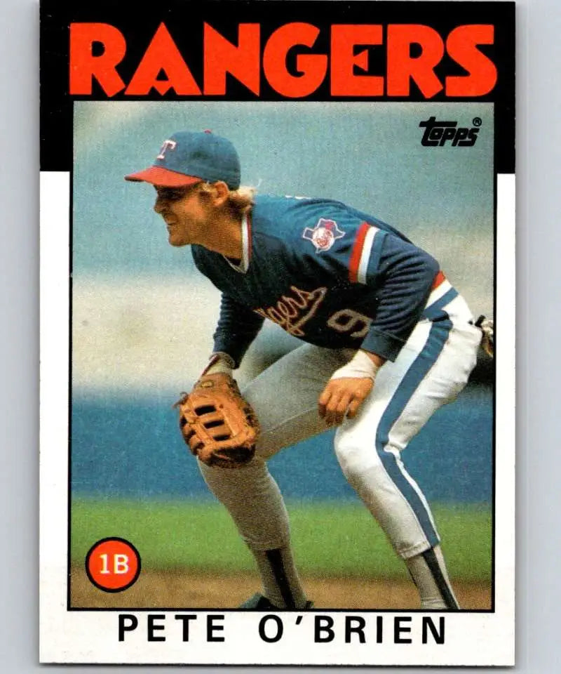 1986 Topps #328 Pete O’Brien EX Excellent Texas Rangers Baseball Card - Baseball Card Single