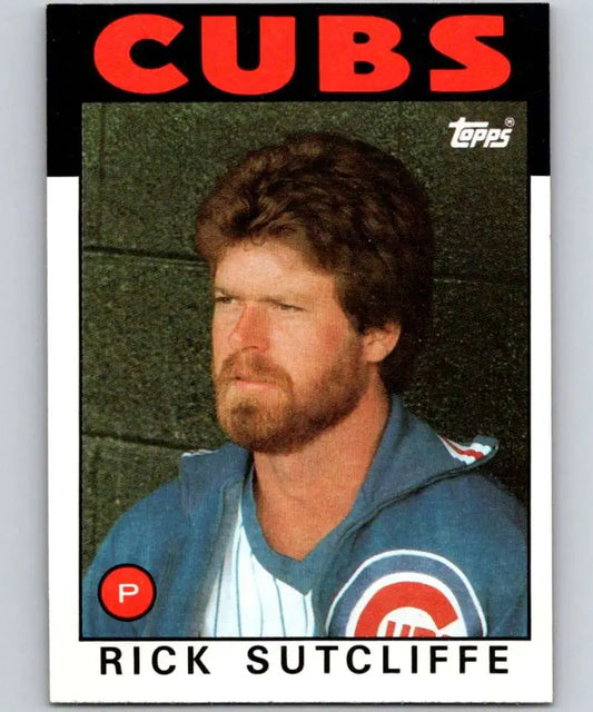 1986 Topps #330 Rick Sutcliffe EX Excellent Chicago Cubs Baseball Card - Baseball Card Single
