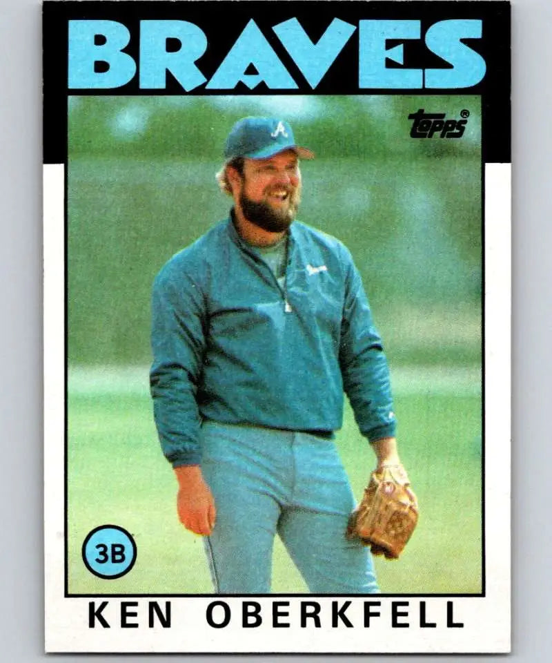 1986 Topps #334 Ken Oberkfell EX Excellent Atlanta Braves Baseball Card - Baseball Card Single