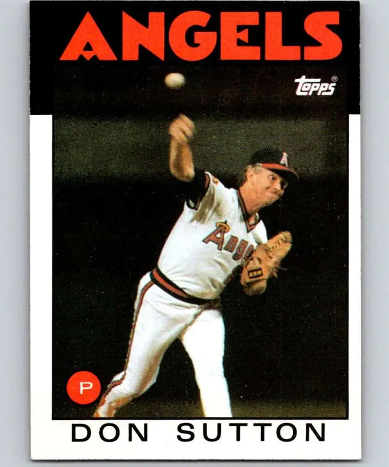 1986 Topps #335 Don Sutton EX Excellent California Angels Baseball Card - Baseball Card Single