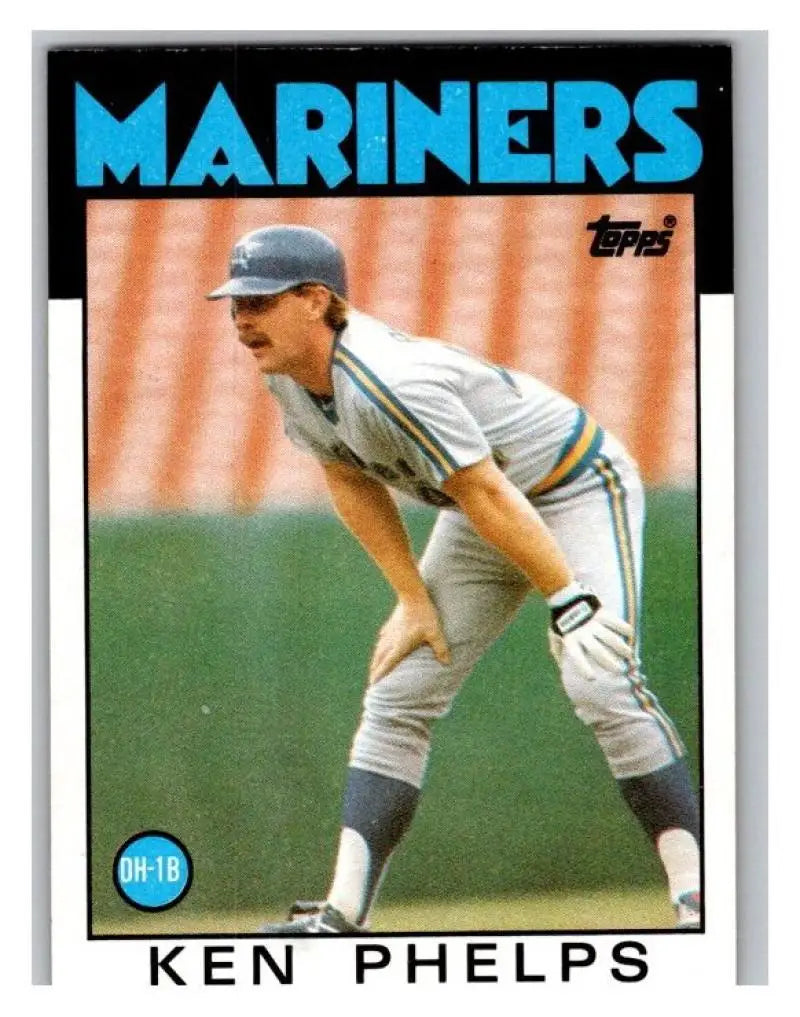 1986 Topps #34 Ken Phelps EX Excellent Seattle Mariners Baseball Card - Baseball Card Single
