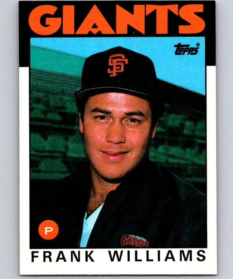 1986 Topps #341 Frank Williams EX Excellent San Francisco Giants Baseball Card - Baseball Card Single