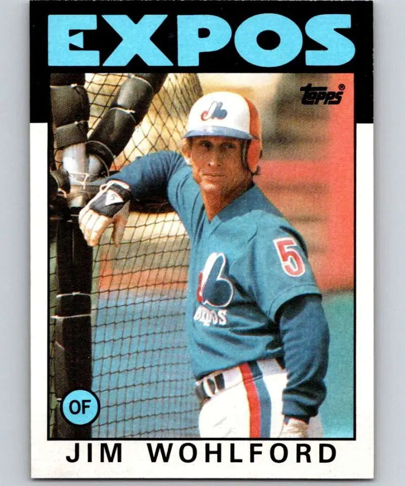 1986 Topps #344 Jim Wohlford EX Excellent Montreal Expos Baseball Card - Baseball Card Single