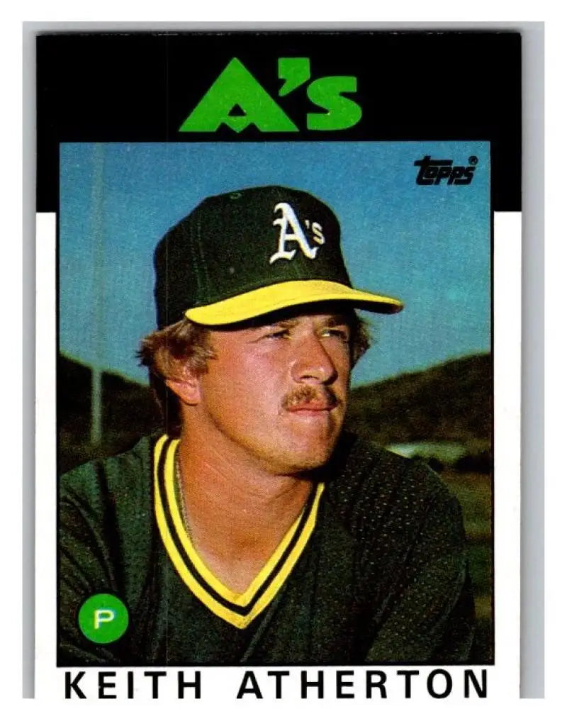 1986 Topps #353 Keith Atherton EX Excellent Oakland Athletics Baseball Card - Baseball Card Single