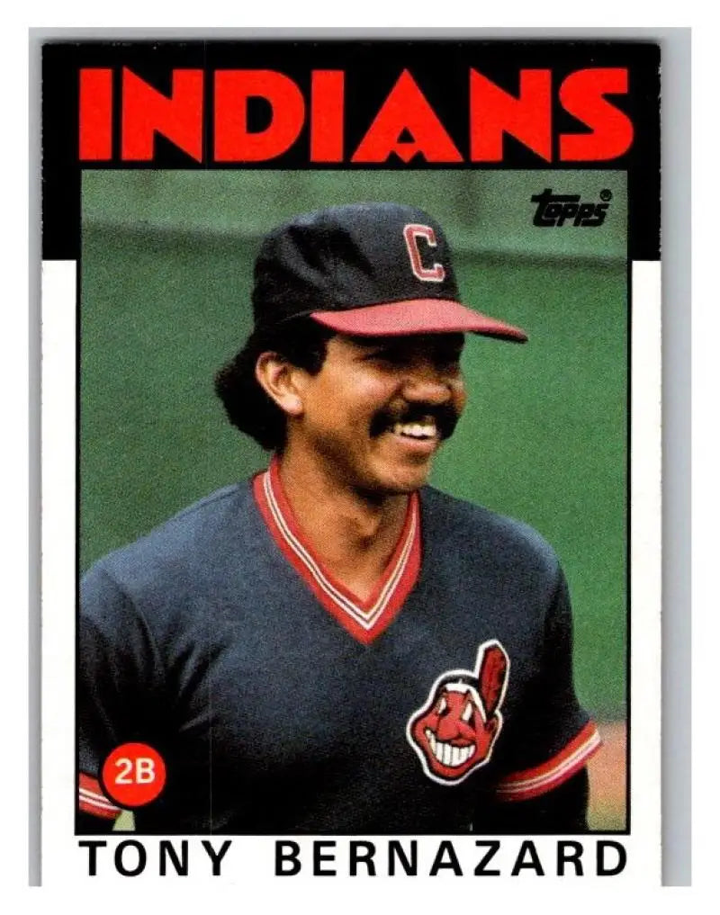 1986 Topps #354 Tony Bernazard EX Excellent Cleveland Indians Baseball Card - Baseball Card Single