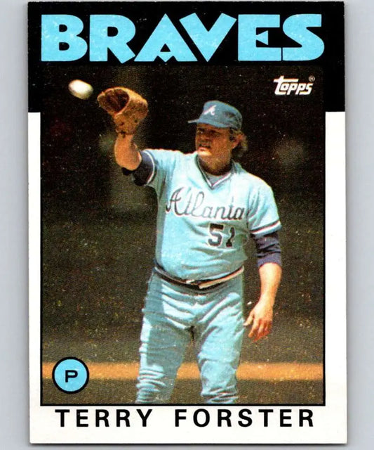 1986 Topps #363 Terry Forster EX Excellent Atlanta Braves Baseball Card - Baseball Card Single