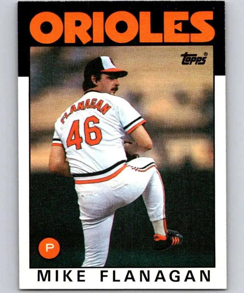 1986 Topps #365 Mike Flanagan EX Excellent Baltimore Orioles Baseball Card - Baseball Card Single
