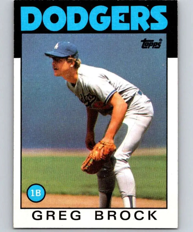 1986 Topps #368 Greg Brock EX Excellent Los Angeles Dodgers Baseball Card - Baseball Card Single