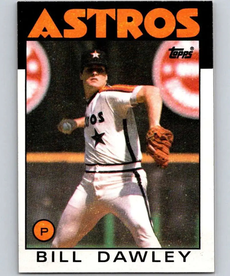 1986 Topps #376 Bill Dawley EX Excellent Houston Astros Baseball Card - Baseball Card Single
