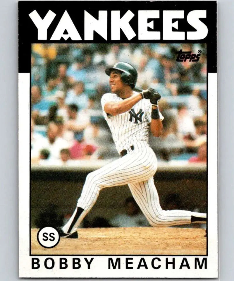 1986 Topps #379 Bobby Meacham EX Excellent New York Yankees Baseball Card - Baseball Card Single