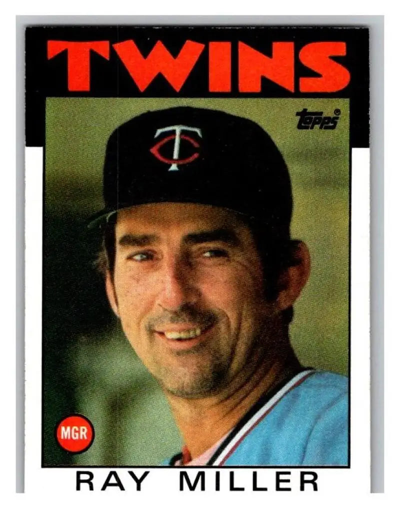 1986 Topps #381 Ray Miller EX Excellent Minnesota Twins Baseball Card - Baseball Card Single
