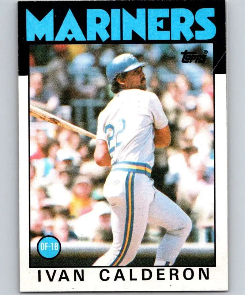 1986 Topps #382 Ivan Calderon EX Excellent RC Rookie Seattle Mariners Baseball Card - Baseball Card Single