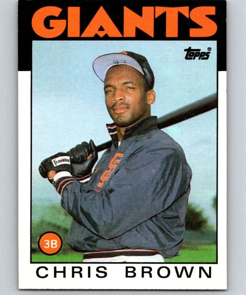 1986 Topps #383 Chris Brown EX Excellent RC Rookie San Francisco Giants Baseball Card - Baseball Card Single