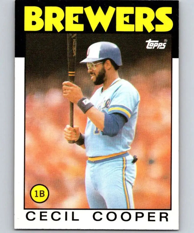 1986 Topps #385 Cecil Cooper EX Excellent Milwaukee Brewers Baseball Card - Baseball Card Single