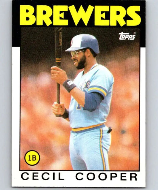 1986 Topps #385 Cecil Cooper EX Excellent Milwaukee Brewers Baseball Card - Baseball Card Single