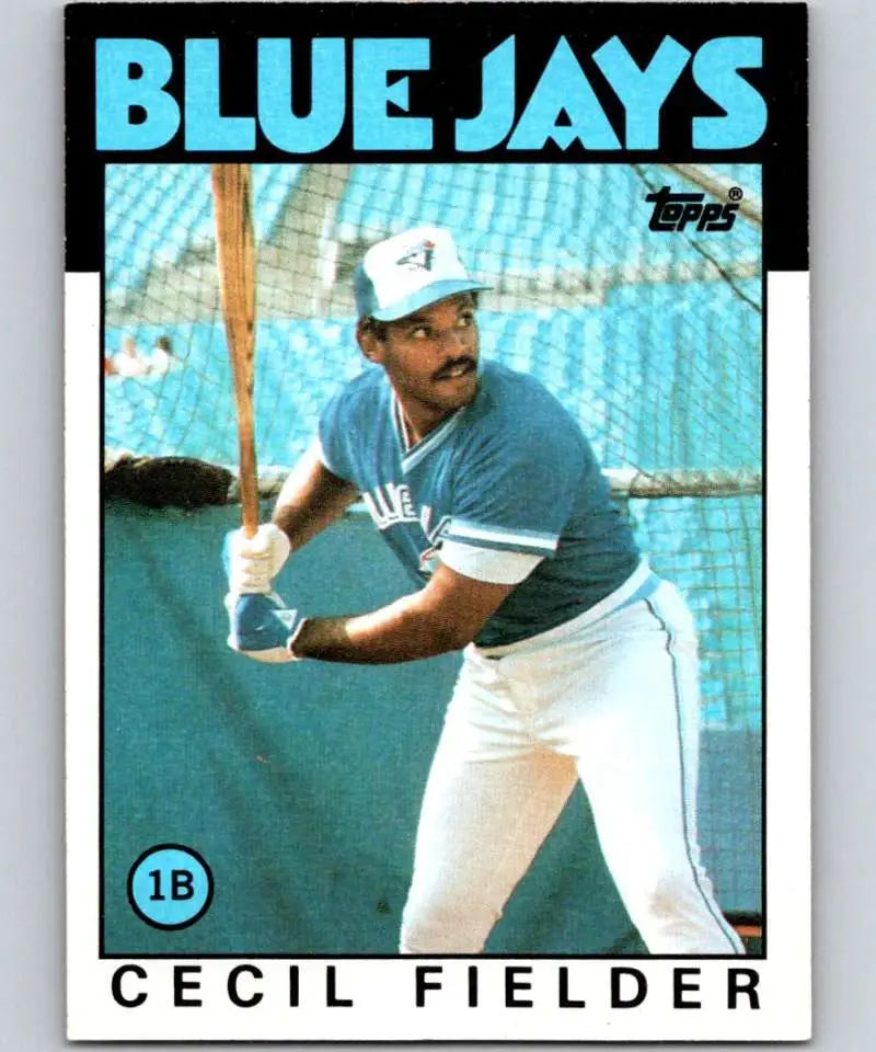 1986 Topps #386 Cecil Fielder EX Excellent RC Rookie Toronto Blue Jays Baseball Card - Baseball Card Single