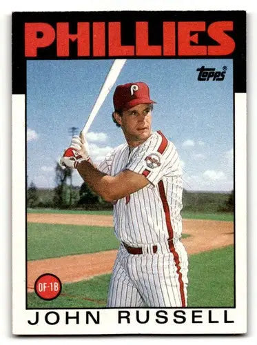 Original gloss 1986 Topps John Russell Philadelphia Phillies baseball card image