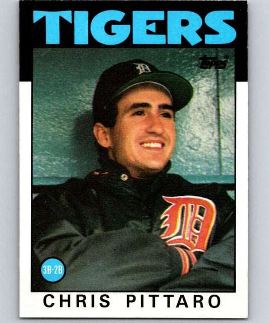 1986 Topps #393 Chris Pittaro EX Excellent RC Rookie Detroit Tigers Baseball Card