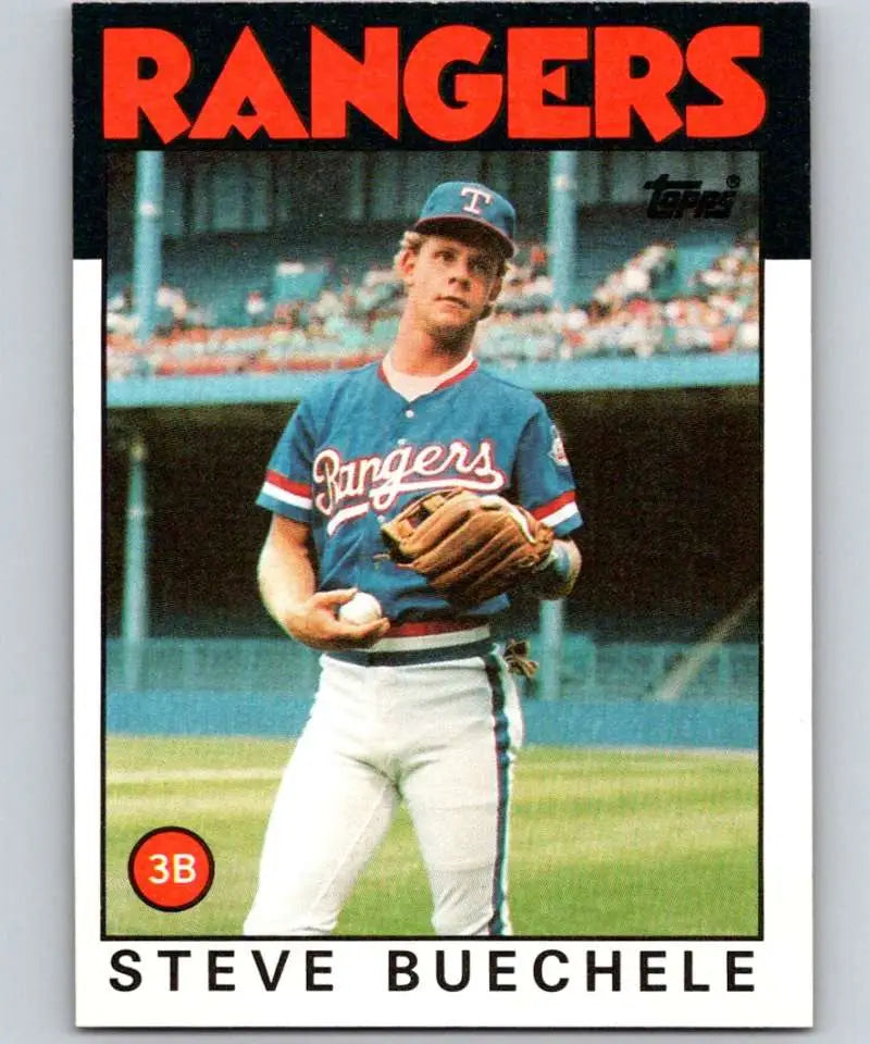 1986 Topps #397 Steve Buechele EX Excellent RC Rookie Texas Rangers Baseball Card - Baseball Card Single