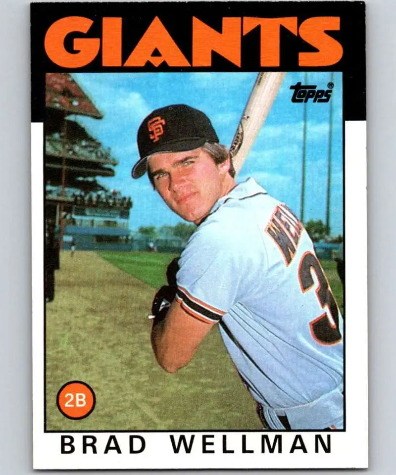 1986 Topps #41 Brad Wellman EX Excellent San Francisco Giants Baseball Card - Baseball Card Single