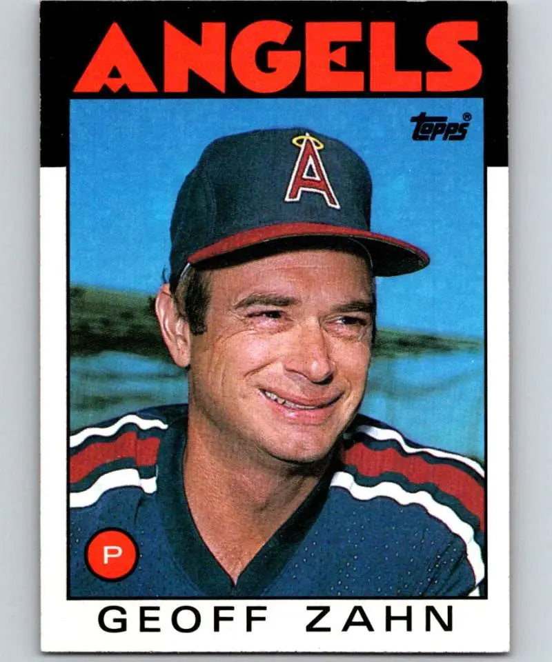 1986 Topps #42 Geoff Zahn EX Excellent California Angels Baseball Card - Baseball Card Single