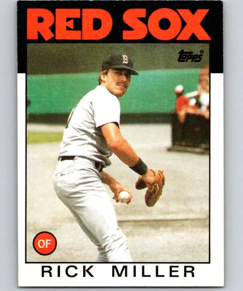 1986 Topps #424 Rick Miller EX Excellent Boston Red Sox Baseball Card - Baseball Card Single