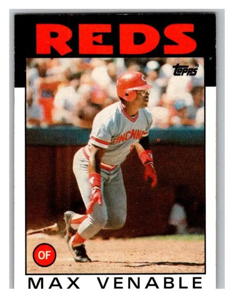1986 Topps #428 Max Venable EX Excellent Cincinnati Reds Baseball Card - Baseball Card Single