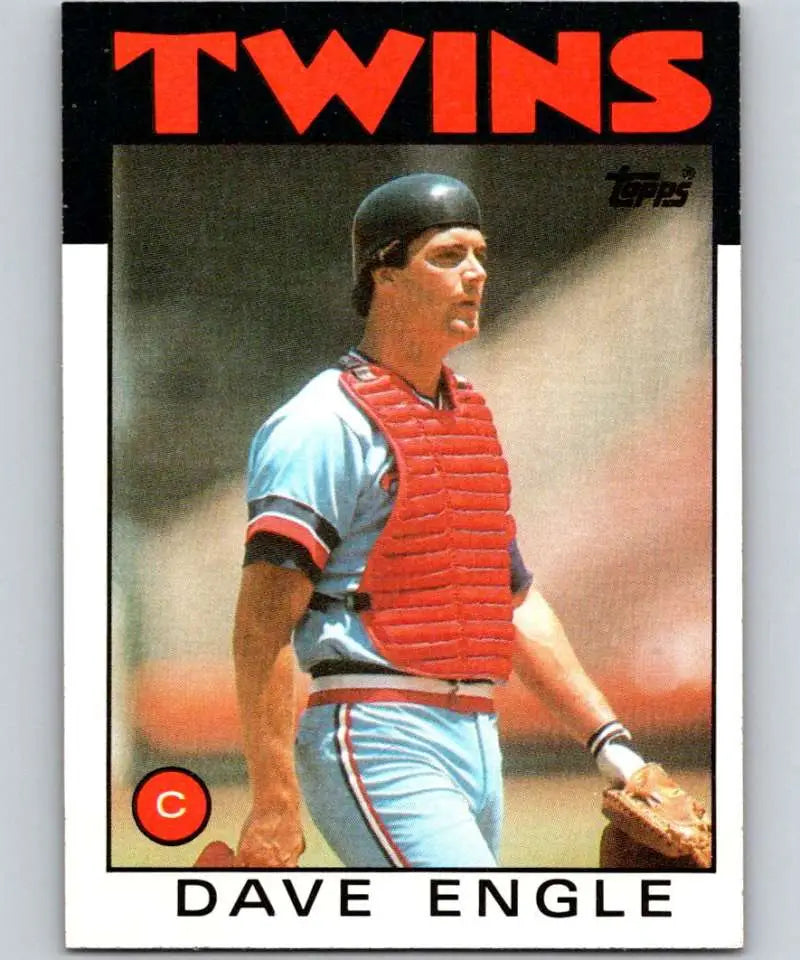1986 Topps #43 Dave Engle EX Excellent Minnesota Twins Baseball Card - Baseball Card Single