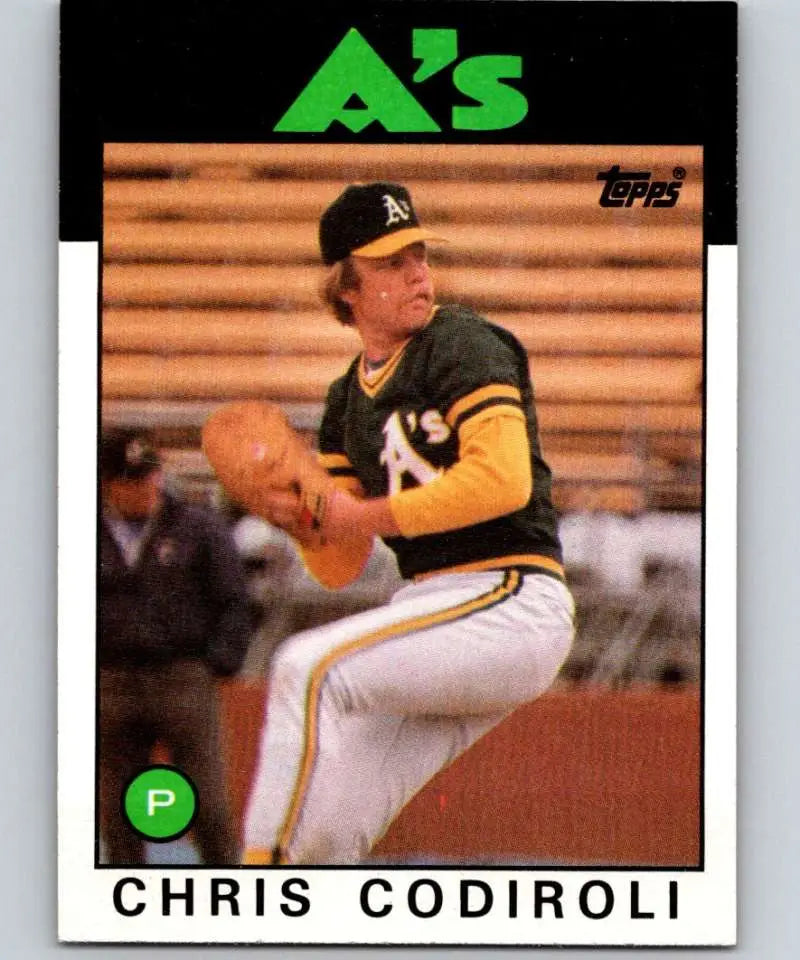1986 Topps #433 Chris Codiroli EX Excellent Oakland Athletics Baseball Card - Baseball Card Single