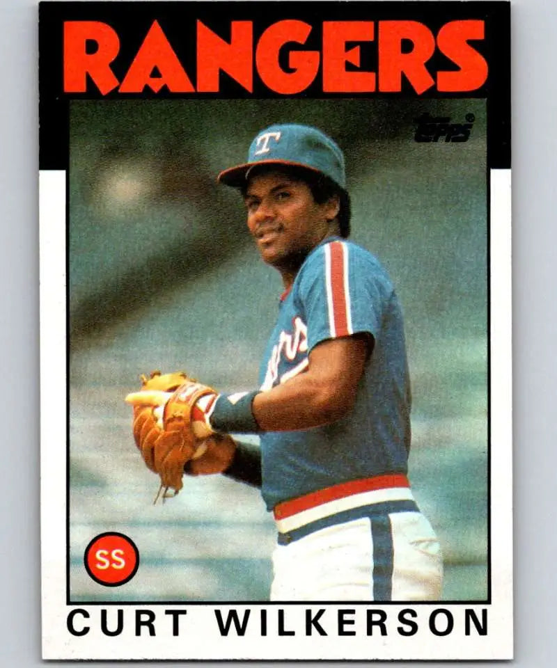 1986 Topps #434 Curtis Wilkerson EX Excellent Texas Rangers Baseball Card - Baseball Card Single
