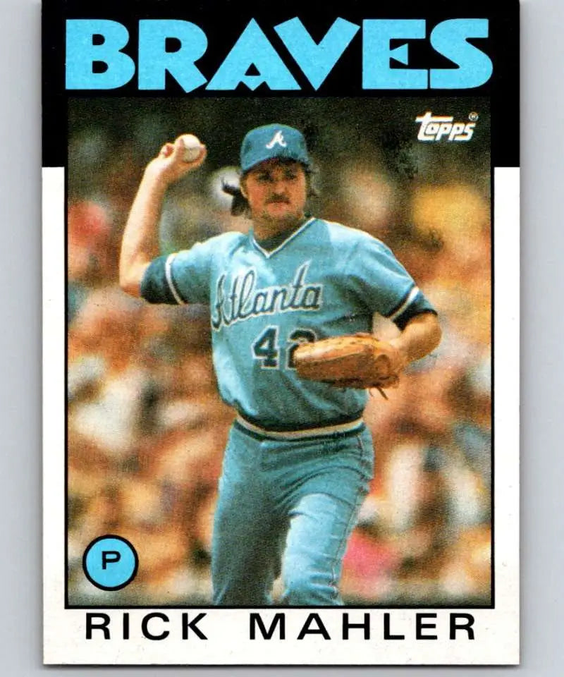 1986 Topps #437 Rick Mahler EX Excellent Atlanta Braves Baseball Card - Baseball Card Single