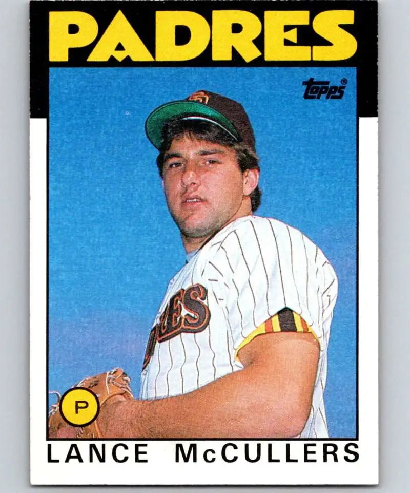 1986 Topps #44 Lance McCullers EX Excellent RC Rookie San Diego Padres Baseball Card - Baseball Card Single