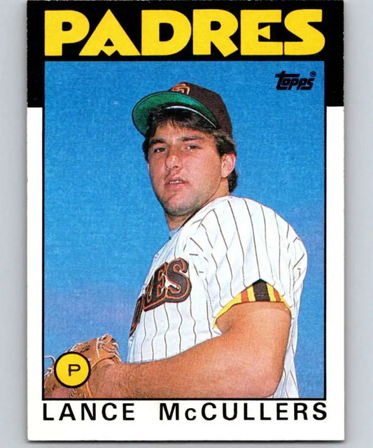 1986 Topps #44 Lance McCullers EX Excellent RC Rookie San Diego Padres Baseball Card - Baseball Card Single