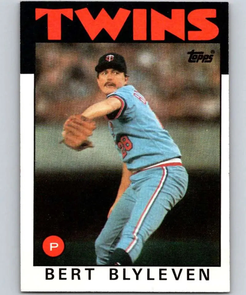 1986 Topps #445 Bert Blyleven EX Excellent Minnesota Twins Baseball Card - Baseball Card Single