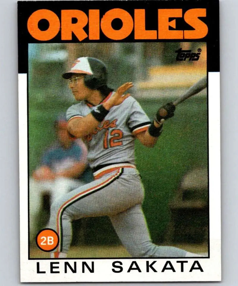 1986 Topps #446 Lenn Sakata EX Excellent Baltimore Orioles Baseball Card - Baseball Card Single