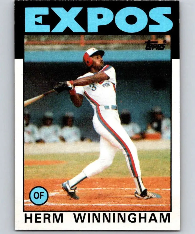 1986 Topps #448 Herm Winningham EX Excellent Montreal Expos Baseball Card - Baseball Card Single