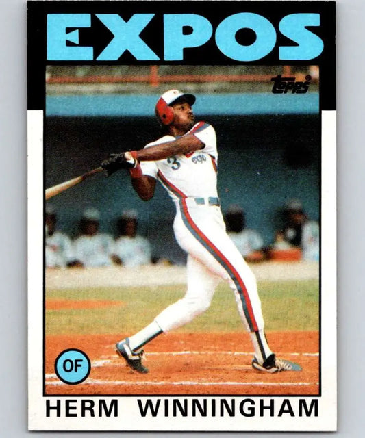 1986 Topps #448 Herm Winningham EX Excellent Montreal Expos Baseball Card - Baseball Card Single