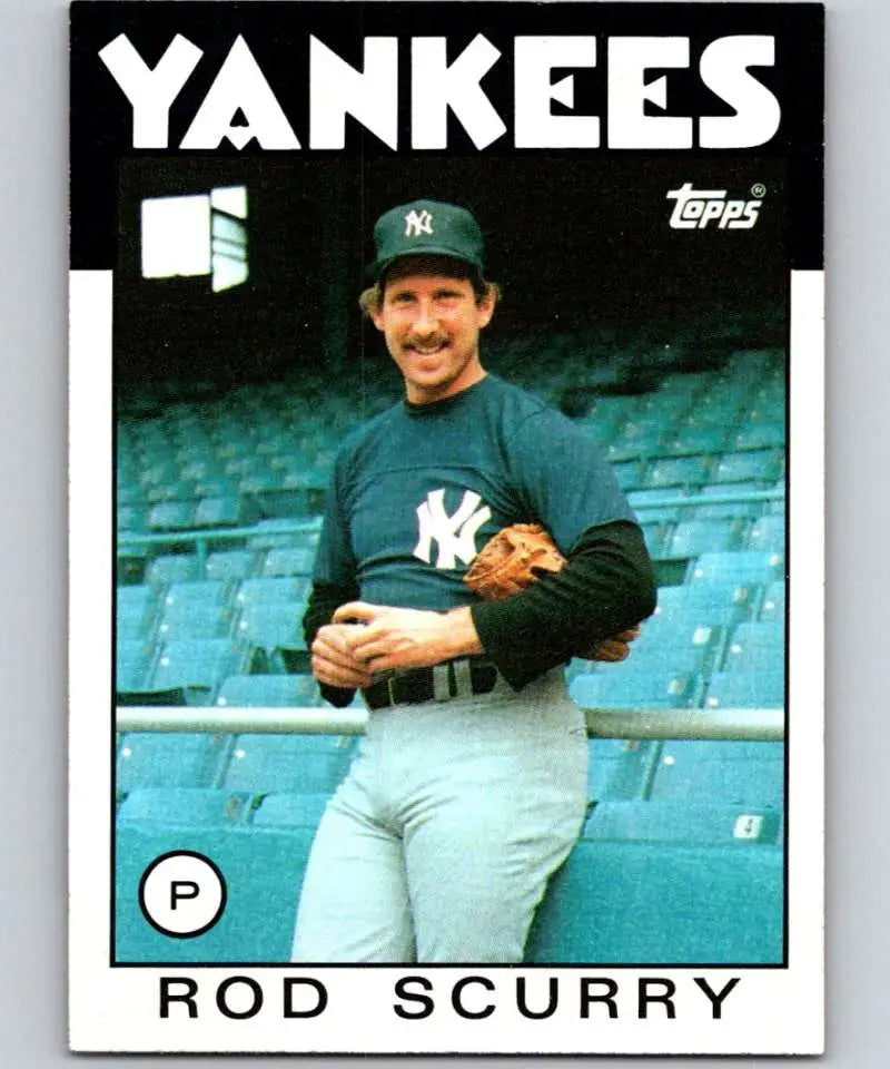 1986 Topps #449 Rod Scurry EX Excellent New York Yankees Baseball Card - Baseball Card Single