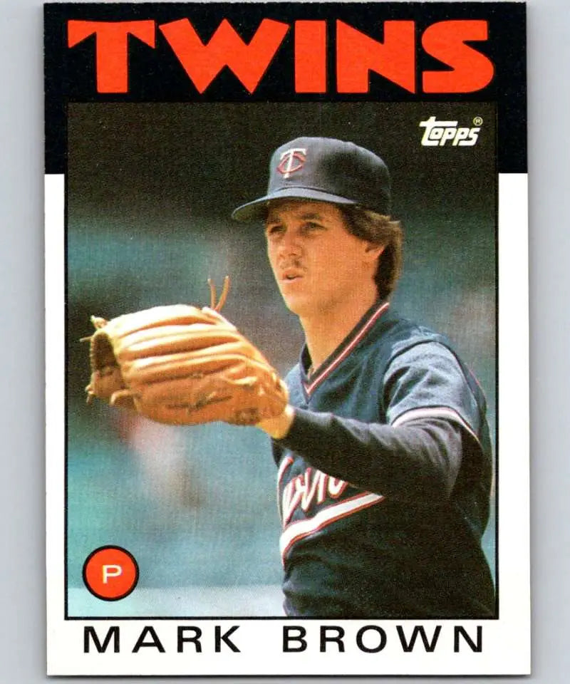 1986 Topps #451 Mark Brown EX Excellent RC Rookie Minnesota Twins Baseball Card - Baseball Card Single