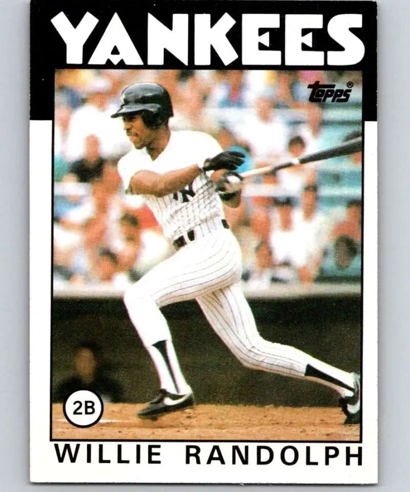 1986 Topps #455 Willie Randolph EX Excellent New York Yankees Baseball Card - Baseball Card Single