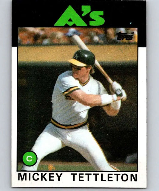 1986 Topps #457 Mickey Tettleton EX Excellent RC Rookie Oakland Athletics Baseball Card - Baseball Card Single