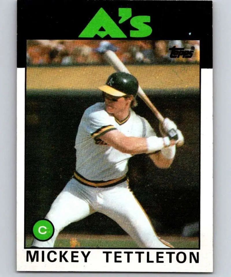 1986 Topps #457 Mickey Tettleton EX Excellent RC Rookie Oakland Athletics Baseball Card - Baseball Card Single