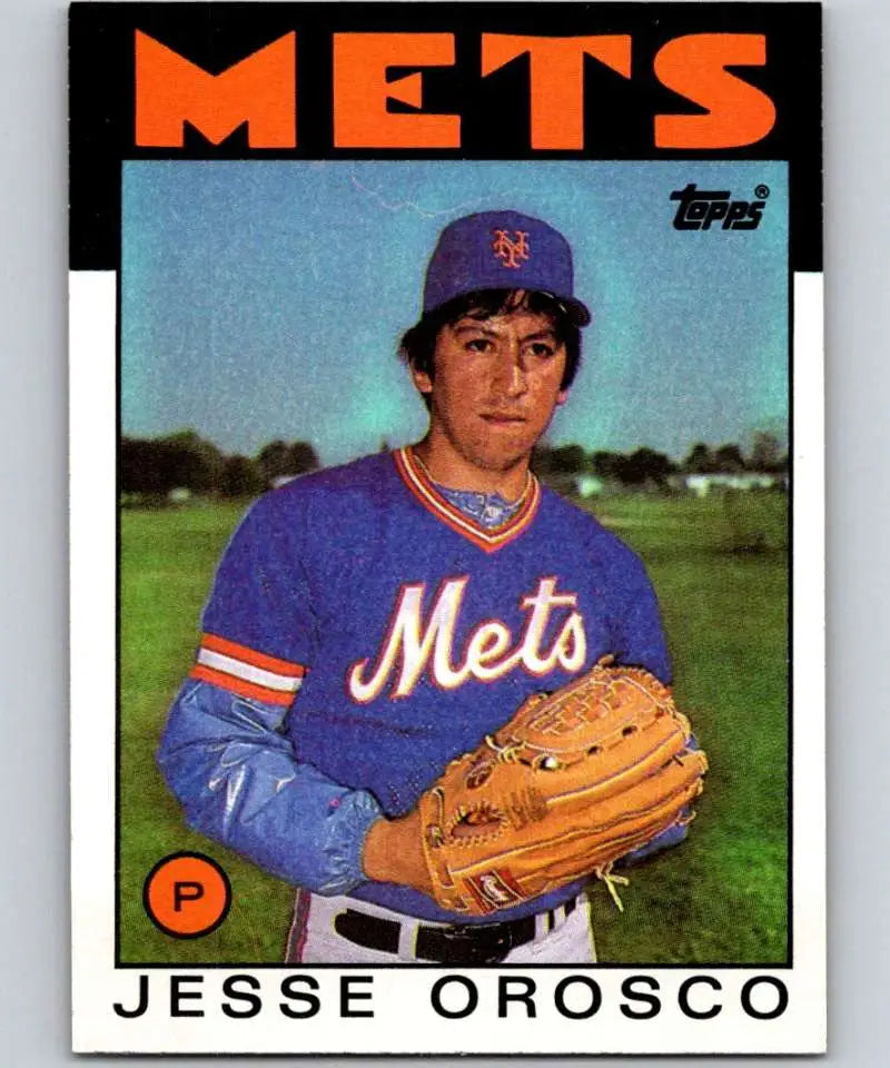 1986 Topps #465 Jesse Orosco EX Excellent New York Mets Baseball Card - Baseball Card Single