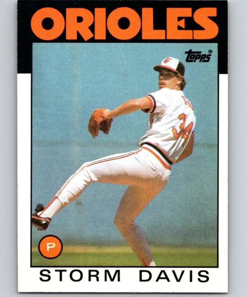 1986 Topps #469 Storm Davis EX Excellent Baltimore Orioles Baseball Card - Baseball Card Single