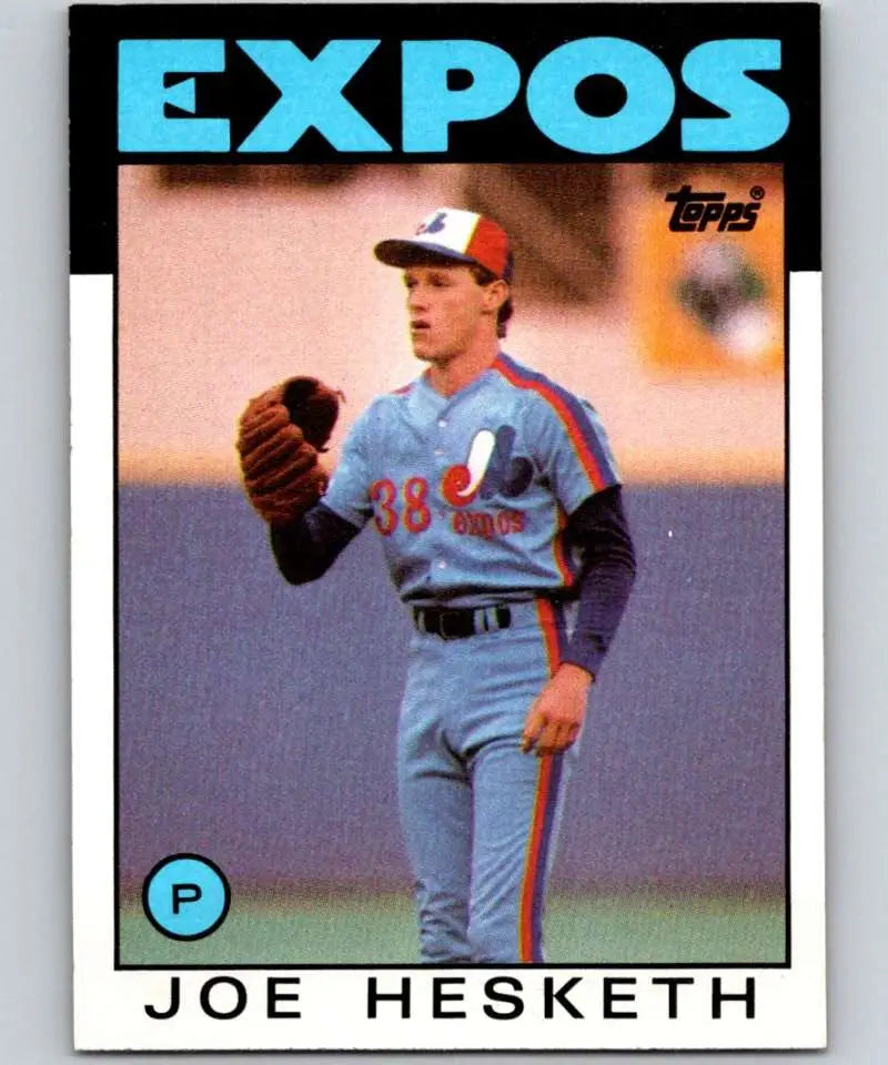 1986 Topps #472 Joe Hesketh EX Excellent Montreal Expos Baseball Card - Baseball Card Single